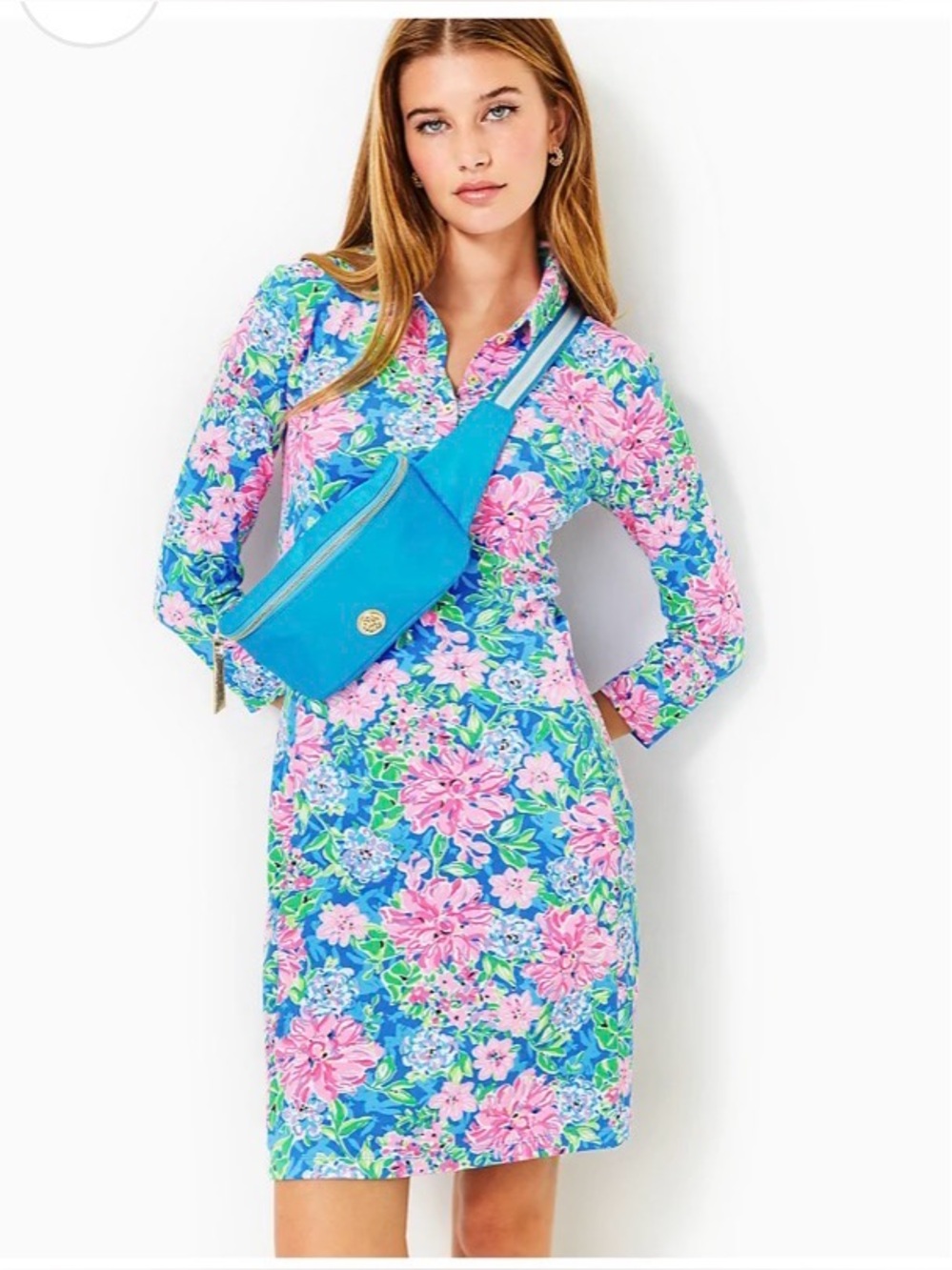 Lilly Pulitzer Luxletic Silvia Dress in Multi Spring in Your Step, M